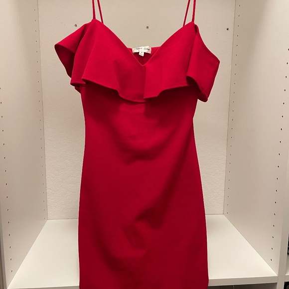 red one shoulder dress macys Xscape One-shoulder Flower Side-slit Dress in Red
